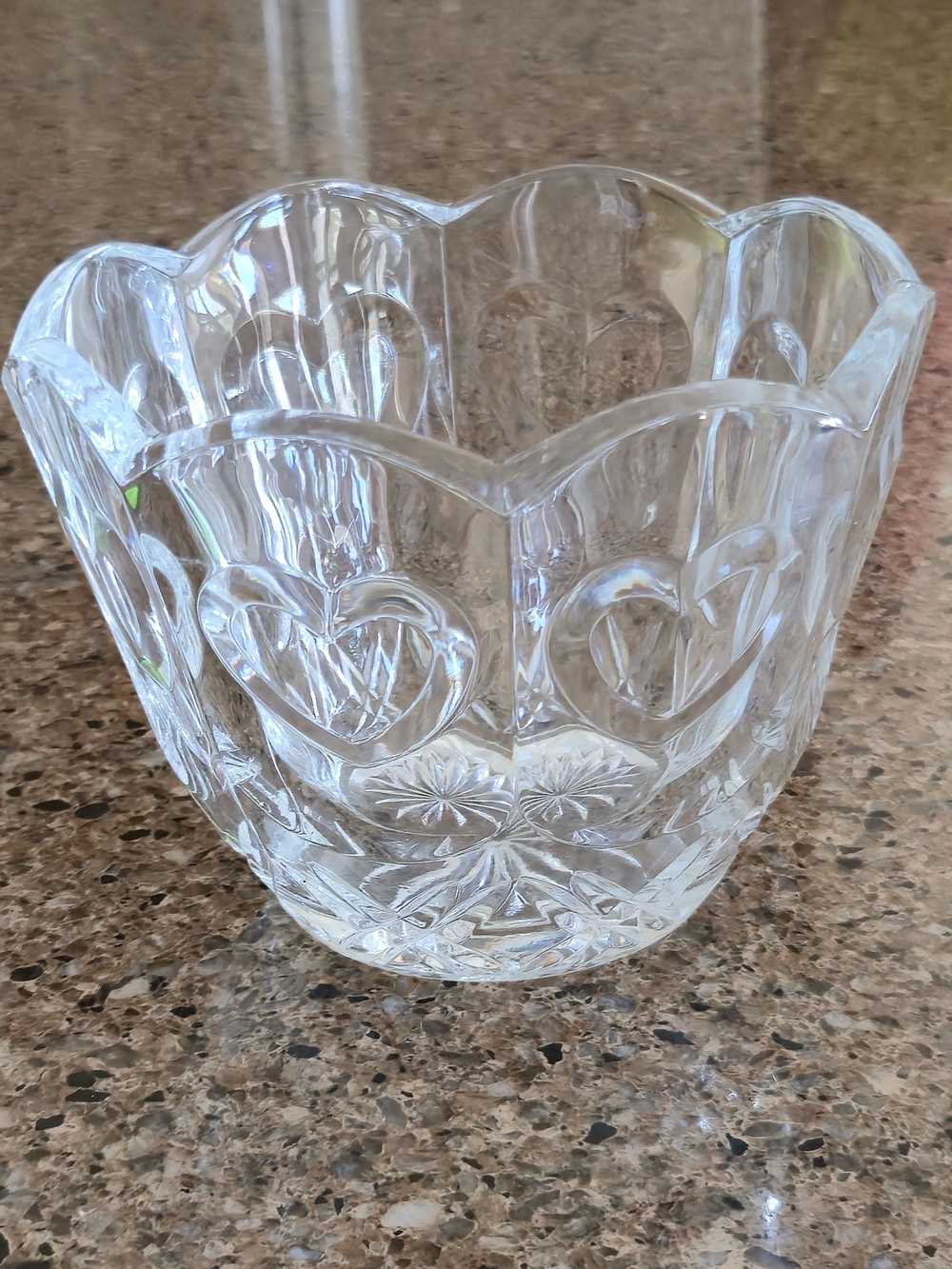 Fifth Avenue Crystal Heart Pattern Lead Crystal Bowl trinket dish
